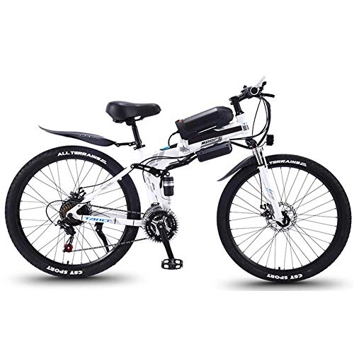 Folding Electric Mountain Bike : LZMXMYS electric bike26 in Folding Electric Bike for Adults Mountain E-Bike with 350W Motor 21 Speeds High-Carbon Steel Double Disc Brake City Bicycle for Commuting, Short Trip
