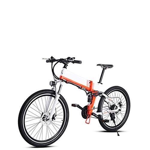 Folding Electric Mountain Bike : LZMXMYS electric bikeElectric Mountain Bike 48v and 500w Assist Electric Bicycle Beach Snow Bike for Adults Aluminum Electric Scooter 8 Speed Gear E-bike with Removable 48v 10.4a Lithium Battery