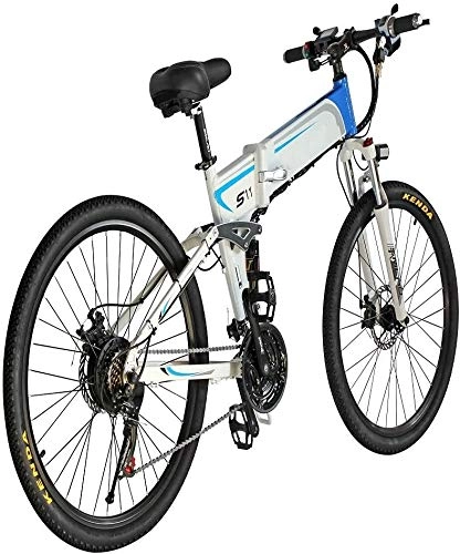 Folding Electric Mountain Bike : LZMXMYS electric bikeMens Mountain Bike Ebikes All Terrain with Lcd Display Folding Electronic Bicycle 1000w 7 Speed 48v 14ah Batttery 26 * 4 Inch Electric Bike Full Suspension for Men Adult
