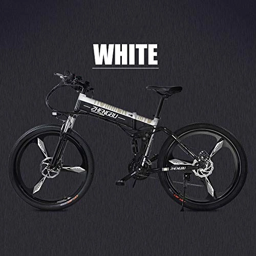 Folding Electric Mountain Bike : MDDCER Foldable Men Electric Mountain bycicles - Double Disc Brake And Full Suspension Bike, 48V 14.5Ah 400W Ebike With Magnesium alloy Rim and Smart LED Meter，27 Speed C
