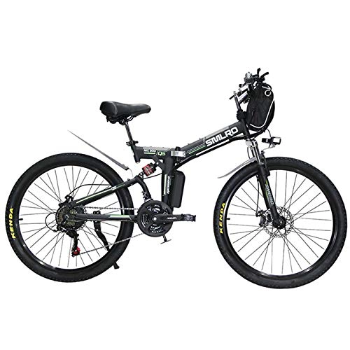 Folding Electric Mountain Bike : MOLINGXUAN Electric Mountain Bike, 26 Inch 24 Bag Type Lithium Battery Foldable Mountain Bike with Soft Tail And Full Suspension CE Certification, A