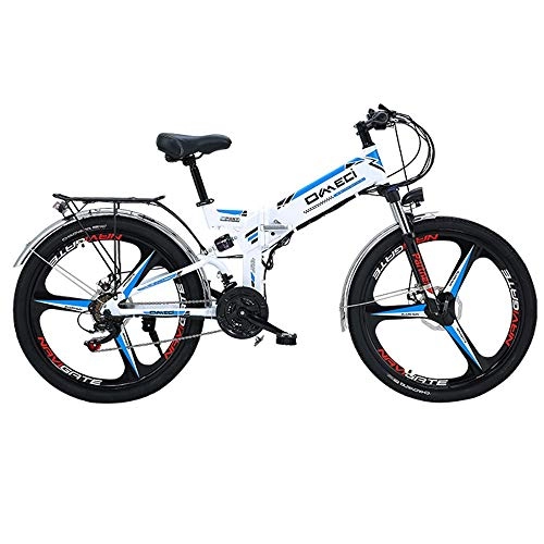 Folding Electric Mountain Bike : MRMRMNR 26in Electric Bikes For Adults 48V 300W 10AH Mountain Foldable Electric Bicycle 21-speed Variable Moped, GPS Positioning, Adjustable Shock Absorber, Large LCD Screen