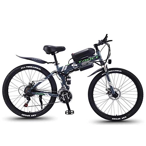 Folding Electric Mountain Bike : MXYPF Electric Mountain Bike, 350w Brushless Motor-36v Power Grade Lithium Battery-High Carbon Steel Folding Frame-26 Inch Electric Bicycle-Suitable For Commuters And Students