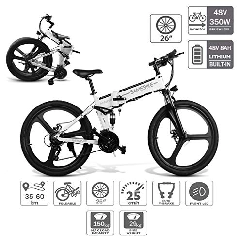 Folding Electric Mountain Bike : No branded 26 Inch Folding Electric Bicycle for Men Adults, 350W 25km / h City / Trekking / Mountain Bikes with Aluminum Alloy 48V 8AH Lithium Battery SHIMANO 7 Speed [EU STOCK