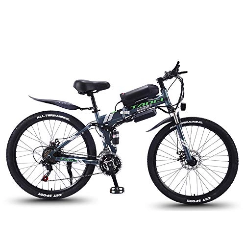 Folding Electric Mountain Bike : ONLYU Electric Mountain Bike, 26 Inch 350W Brushless Motor 36V 10Ah Power Grade Lithium Battery High Carbon Steel Folding Frame Suitable for Mountain Road