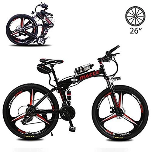 Folding Electric Mountain Bike : ONLYU Folding Electric Bikes, 26Inch Electric Mountain Bike with 48V8ah Removable Lithium-Ion Battery City E-Bike Lightweight Bicycle for Adults Teens, Black