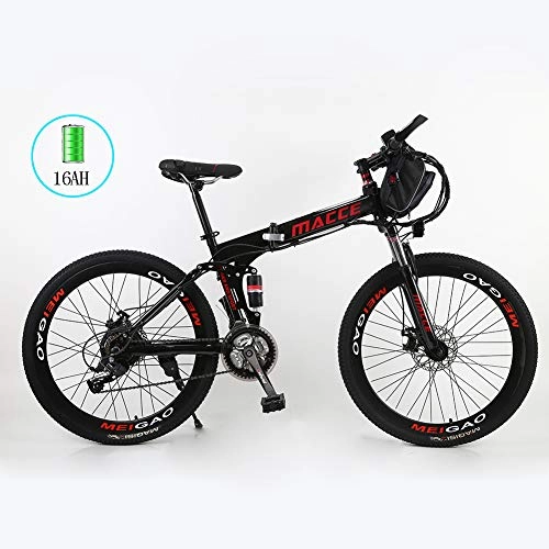 Folding Electric Mountain Bike : OUTFE Folding Electric Mountain Bike for Adults, Removable Charging Electric Cyclocross Road Bike, 250W 26''With 36V 8AH / 20 AH Lithium-Ion Battery for Adults, 21 Speed Shifter, Black, 16A