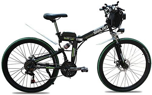 Folding Electric Mountain Bike : PARTAS Sightseeing / Commuting Tool - 26 Inch Lithium Battery Folding Bicycle Electric Mountain Bike, Dual Shock Absorber Disc Brakes For Long Life, Suitable For Men And Women Outdoor Riding