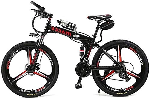Folding Electric Mountain Bike : PARTAS Sightseeing / Commuting Tool - Electric Bikes For Adult, 26-Inch Electric Mountain Bike, Carbon Steel Folding Frame 350w Brushless Motor 36v / 8ah Removable Lithium Battery Suitable For All Terrain