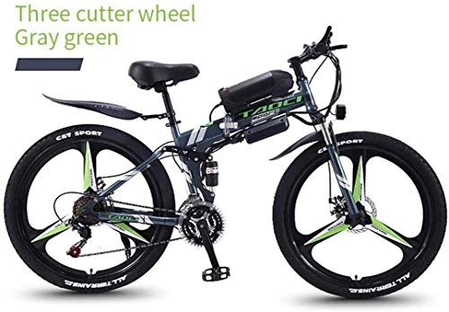 Folding Electric Mountain Bike : PARTAS Sightseeing / Commuting Tool - Electric Mountain Bike, 350W 26 Inch City Bike With 36V Hidden Battery And Disc Brake 21 Speed Gear And Three Working Modes Electric Bicycle (Color : Black)