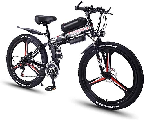 Folding Electric Mountain Bike : PARTAS Sightseeing / Commuting Tool - Electric Mountain Bike, 350W 26 Inch City Bike With 36V Hidden Battery And Disc Brake 21 Speed Gear And Three Working Modes Electric Bicycle (Color : Red)