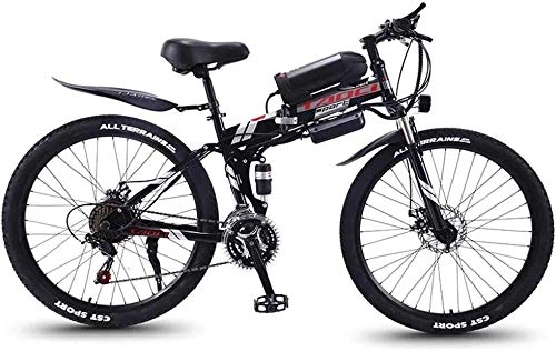 Folding Electric Mountain Bike : PARTAS Sightseeing / Commuting Tool - Electric Mountain Bike, 350w Brushless Motor-36v Power Grade Lithium Battery-High Carbon Steel Folding Frame-26 Inch Electric Bicycle-Suitable For Commuters And Stu