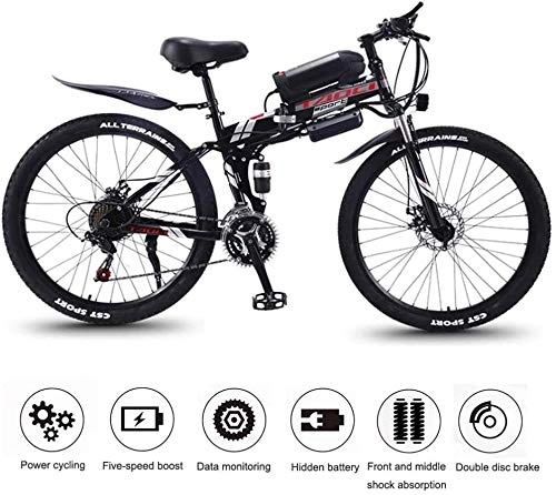 Folding Electric Mountain Bike : PARTAS Travel Convenience A Healthy Trip Adult Electric Mountain Bikes, Magnesium Alloy Rim 26" 350W 36V Portable Folding Bicycle 21-Speed Long-Endurance Electric Vehicle, For Outdoor Cycling