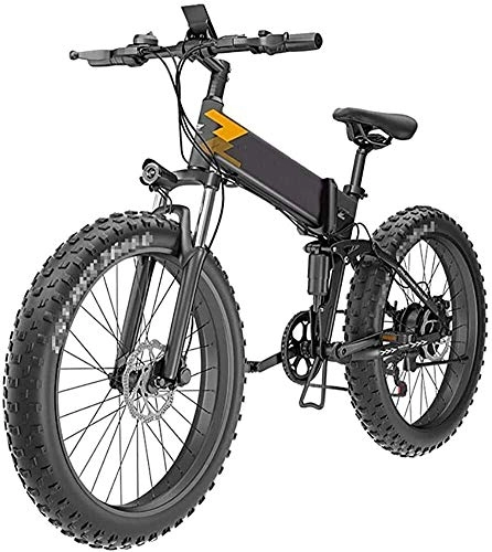 Folding Electric Mountain Bike : PARTAS Travel Convenience A Healthy Trip Adult Foldable Fat Tire Electric Bike, With 48V 10AH Lithium Battery 26 '' Electric Mountain Bike 400W / 7-Speed Off-Road Variable Speed Battery Car