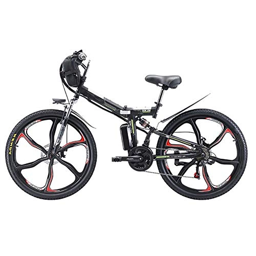 Folding Electric Mountain Bike : Pc-Glq 26'' Folding Electric Mountain Bike, 350W Electric Bike with 48V 8Ah / 13AH / 20AH Lithium-Ion Battery, Premium Full Suspension And 21 Speed Gears, 20AH