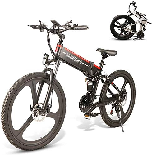 Folding Electric Mountain Bike : PIAOLING Profession Electric Mountain Bike for Adults 26" Wheel Folding Ebike 350W Aluminum Electric Bicycle for Adults with Removable 48V 10AH Lithium-Ion Battery 21 Speed Gears Inventory clearance