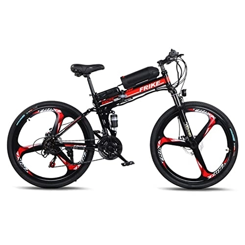 Folding Electric Mountain Bike : PrimaevalColossus 21 Speed Electric Bikes for Adult Mountain Bike E-Bike Moped Full Suspension Cycle with 36V10A 48Km Lithium Battery, 250W Motor Powered Mountain Bicycle, Black Red