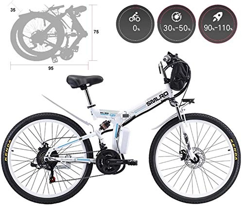 Folding Electric Mountain Bike : Profession 26'' Electric Mountain Bike Adult Folding Comfort Electric Bicycles 21 Speed Gear And Three Working Modes, Hybrid Recumbent / Road Bikes, Aluminium Alloy, Disc Brake Inventory clearance