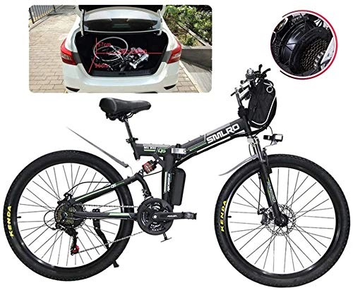 Folding Electric Mountain Bike : Profession Adult Folding Electric Bikes Comfort Bicycles Hybrid Recumbent / Road Bikes 26 Inch Tires Mountain Electric Bike 500W Motor 21 Speeds Shift for City Commuting Outdoor Cycling Travel Work Out