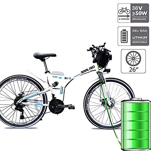 Folding Electric Mountain Bike : QDWRF Electric Bike 2020 Foldable Mountain Bike, 36V 8Ah / 10AH / 15AH Lithium Battery 26 Tires Electric Bike Ebike with 350W Brushless Motor and 21-speed 36V 350W15AH