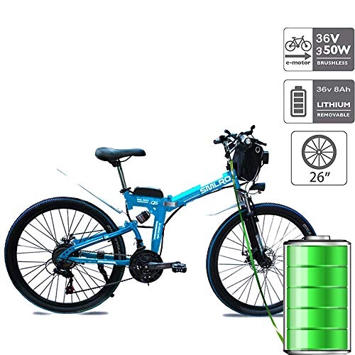 Folding Electric Mountain Bike : QDWRF Foldable E-bike, 36V 350W Electric Bikes, 8AH / 10AH / 15AH Lithium Battery Mountain Bike, Large Capacity Pedelec with Lithium Battery and Charger 36V 350W10AH