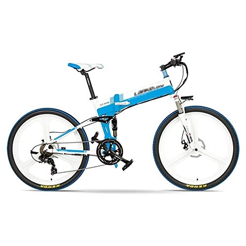Folding Electric Mountain Bike : Qinmo 26-inch electric bicycle, removable hidden lithium battery, front and rear disc brakes, suitable for men, women, outdoor sports riding (Color : D)