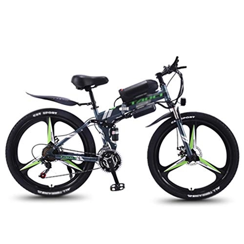 Folding Electric Mountain Bike : Qinmo Electric Bikes for Adult, Magnesium Alloy Ebikes Bicycles, 26" 36V 350W Removable Lithium-Ion Battery Bicycle, for Outdoor Cycling Travel Work Out (Color : 27 speed, Size : 10ah)