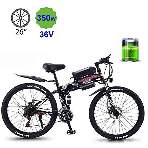 Folding Electric Mountain Bike : QYL Adult Electric Mountain Bikes, with 36V Removable Large Capacity 8 / 10 / 13AH Lithium-Ion Battery Commute E-Bike for Teens Men Women, C, 13ah