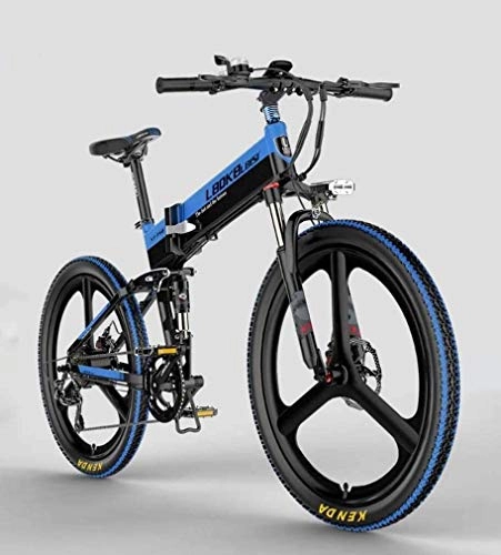Folding Electric Mountain Bike : QZ Adult mens Electric Mountain Bike, 48V 10.4AH Lithium Battery, 400W Aluminum Alloy Electric Bikes, 7 speed Off-Road Electric Bicycle, 26 Inch Wheels (Color : C)