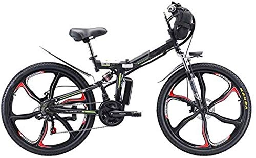 Folding Electric Mountain Bike : RDJM Ebikes, 26'' Folding Electric Mountain Bike, Electric Bike with 48V 8Ah / 13AH / 20AH Lithium-Ion Battery, Premium Full Suspension And 21 Speed Gears, 350W Motor, 8AH (Size : 13A)