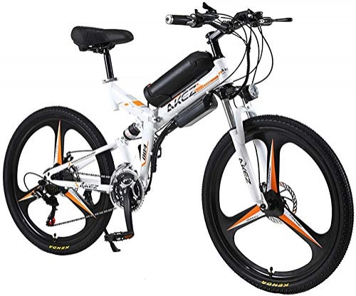 Folding Electric Mountain Bike : RDJM Ebikes, 26inch Mountain Electric Bicycle, 21 Speed Shock-Absorbing Mountain Bicycle, 350w City Commuter Ebike, 36v Removable Lithium Battery, High Carbon Steel Folding Electric Bicycle, Gray, 8ah 35km