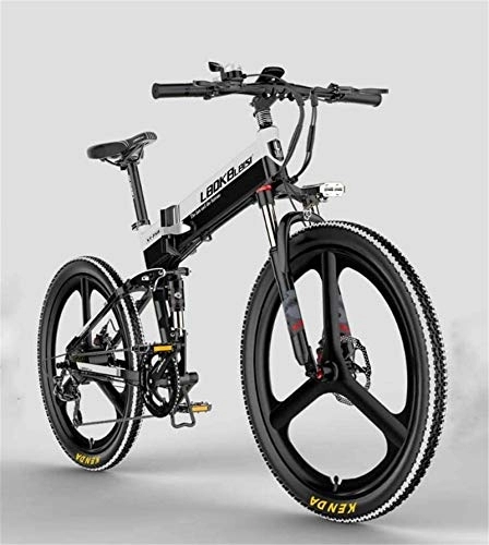 Folding Electric Mountain Bike : RDJM Ebikes, Adult mens Electric Mountain Bike, 48V 10.4AH Lithium Battery, 400W Aluminum Alloy Electric Bikes, 7 speed Off-Road Electric Bicycle, 26 Inch Wheels (Color : B)