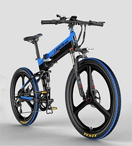 Folding Electric Mountain Bike : RDJM Ebikes, Adult mens Electric Mountain Bike, 48V 10.4AH Lithium Battery, 400W Aluminum Alloy Electric Bikes, 7 speed Off-Road Electric Bicycle, 26 Inch Wheels (Color : C)