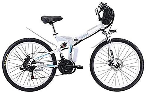 Folding Electric Mountain Bike : RDJM Electric Bike, 24 / 26" 350 / 500W Electric Bicycle Sporting 21 Speed Gear Ebike Brushless Gear Motor with Removable Waterproof Large Capacity 48V Lithium Battery And Battery Charger