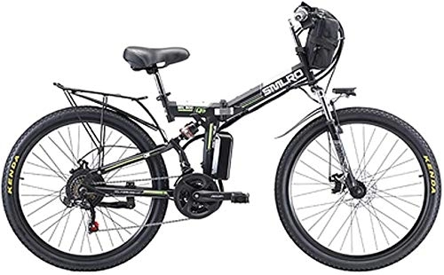Folding Electric Mountain Bike : RDJM Electric Bike, 500W Bicycle, 48V 10 / 13AH Removable Lithium Battery, Lightweight Folding Mountain E-Bicycle for Outdoor Cycling Travel Work Out (Color : Black, Size : 10AH)
