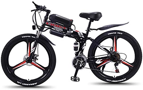 Folding Electric Mountain Bike : RDJM Electric Bike Electric Mountain Bike, Folding 26-Inch Hybrid Bicycle / (36V8ah) 21 Speed 5 Speed Power System Mechanical Disc Brakes Lock, Front Fork Shock Absorption, Up To 35KM / H