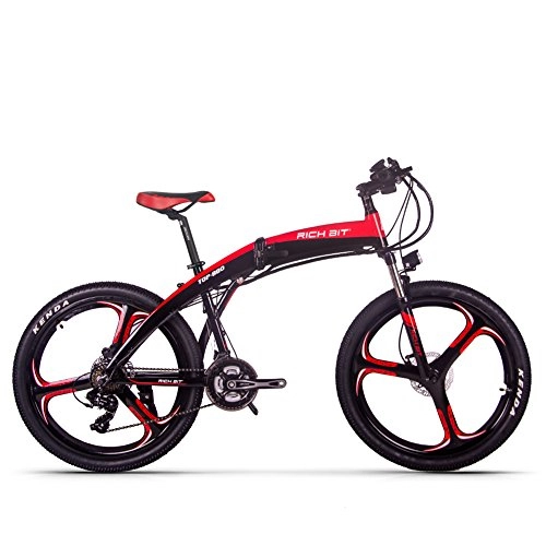 Folding Electric Mountain Bike : RICH BIT 26 Inch Folding Electric Bicycle E-Bike, Equipped with 36V 7.8AH 250W Battery and Brushless Motor, Works on Model 3 (Pedal - Pedal Assist - Accelerator)
