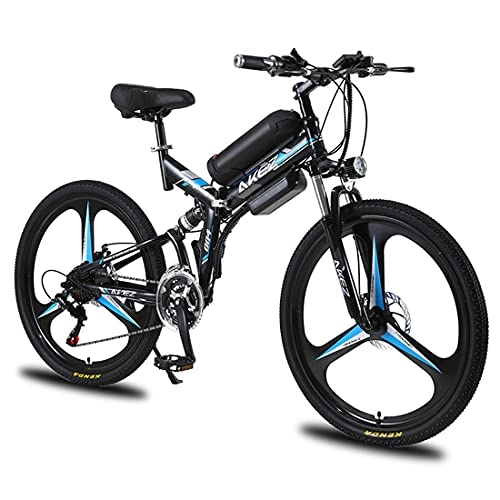 Folding Electric Mountain Bike : RuBao 26-Inch Electric Bicycle 21-Speed 350W Folding Adult Lithium Battery Mountain EBike for Commute Sport Travel Motor Powered Black 36V 8AH / 10AH (Size : 36V350W / 10AH)