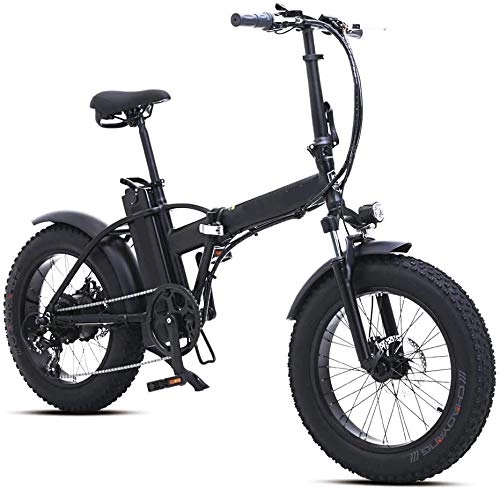 Folding Electric Mountain Bike : RVTYR 20 inch Electric Snow Bike 500W Folding Mountain Bike with Rear Seat with 48V 15AH Lithium Battery and Disc Brake foldable bike