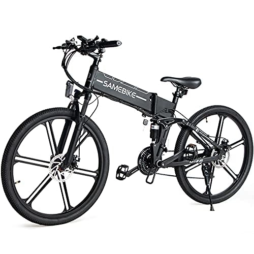 Folding Electric Mountain Bike : SAMEBIKE Adult Electric Bike for Adults, 26 inch Ebike Mountain Bike, Foldable Electric Mountain Bike 48V 10AH Electric Bicycles 21 gears with TFT Color LCD instrument