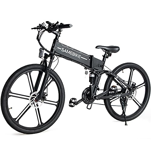 Folding Electric Mountain Bike : SAMEBIKE Electric Bike for Adults, 26 inch Ebike Mountain Bike, Foldable Electric Mountain Bike 48V10.4AH Electric Bicycles Shimano 21 gears with TFT Color LCD instrument Quick Delivery
