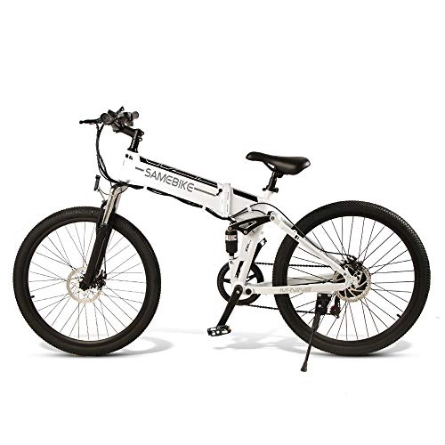 Folding Electric Mountain Bike : SAMEBIKE Electric Mountain Bike for Adults 26" Wheel Folding Ebike 350W Aluminum Electric Bicycle for Adults with Removable 48V 10AH Lithium-Ion Battery 23 Speed Gears