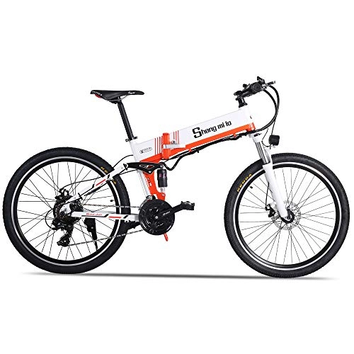 Folding Electric Mountain Bike : Shengmilo 500 Watt Electric Mountainbike 26 inch E-Bike 48 V 12.8 Ah (500W(battery include))