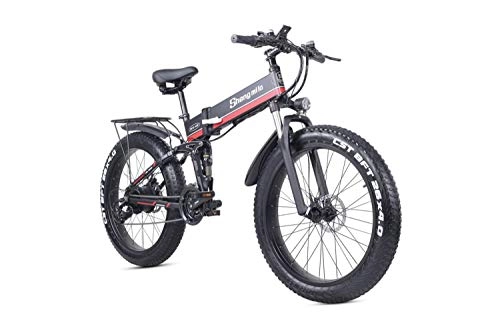 Folding Electric Mountain Bike : Shengmilo Electric Bike 26 Inch Folding E-bike For Adults, 3 Riding Modes, Pedal Assist, With 12.8Ah Removable Lithium Battery