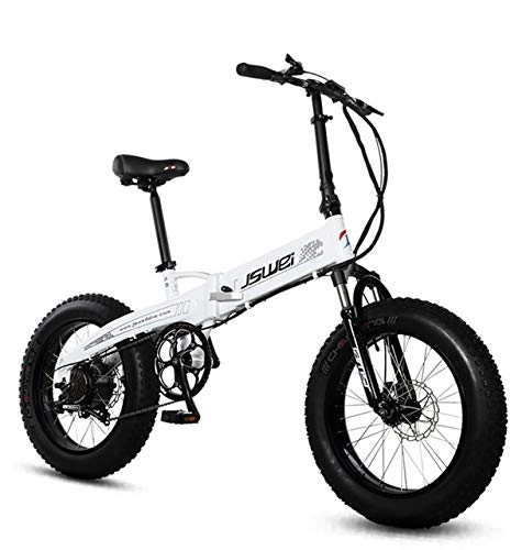 Folding Electric Mountain Bike : SHIJING Folding electric bike 20 inches 4.0snow fat tires 36v li-ion battery power battery 350W variable-speed electric bicycle adult, 2