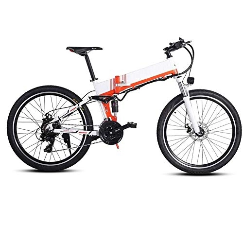 Folding Electric Mountain Bike : Smisoeq Electric mountain bike, 500W 26 inch city bicycle with a rear seat, and with a 48V battery hidden disc brake