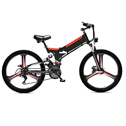 Folding Electric Mountain Bike : SPORTS WERTY Mountain Bike Electric for Adult 26-inches folding Full suspension mountain bike 48V 4800W 10Ah Lithium-Ion E-Bike power supply 21 Speed Gear and Three Working Modes