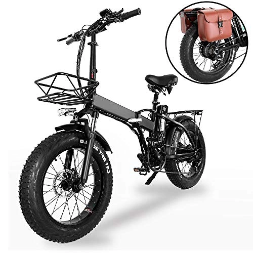 Folding Electric Mountain Bike : SSQIAN 20 Inch Electric Bike 48V 500W 15A Removable Lithium-Ion Battery Aluminum Folding Bicycle Mountain E-bike for Outdoor Cycling Travel Work Out and Commuting