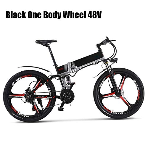 Folding Electric Mountain Bike : StAuoPK The New 26-Inch Foldable Electric Bicycle, 21-Speed 10AH 48V 350W Built-In Lithium Battery Electric Bicycle, Aluminum Alloy Travel Electric Mountain Bike