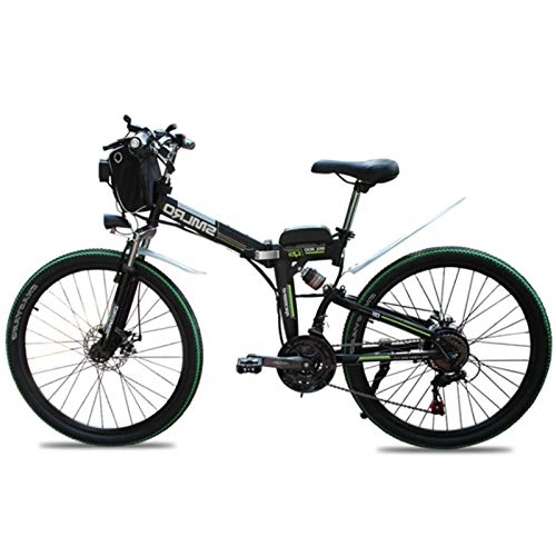 Folding Electric Mountain Bike : sunyu 26 inches Fold electric bicycle Removable 36V / 10Ah 350w lithium battery Moped Electric Bicycles for Adultsgreen